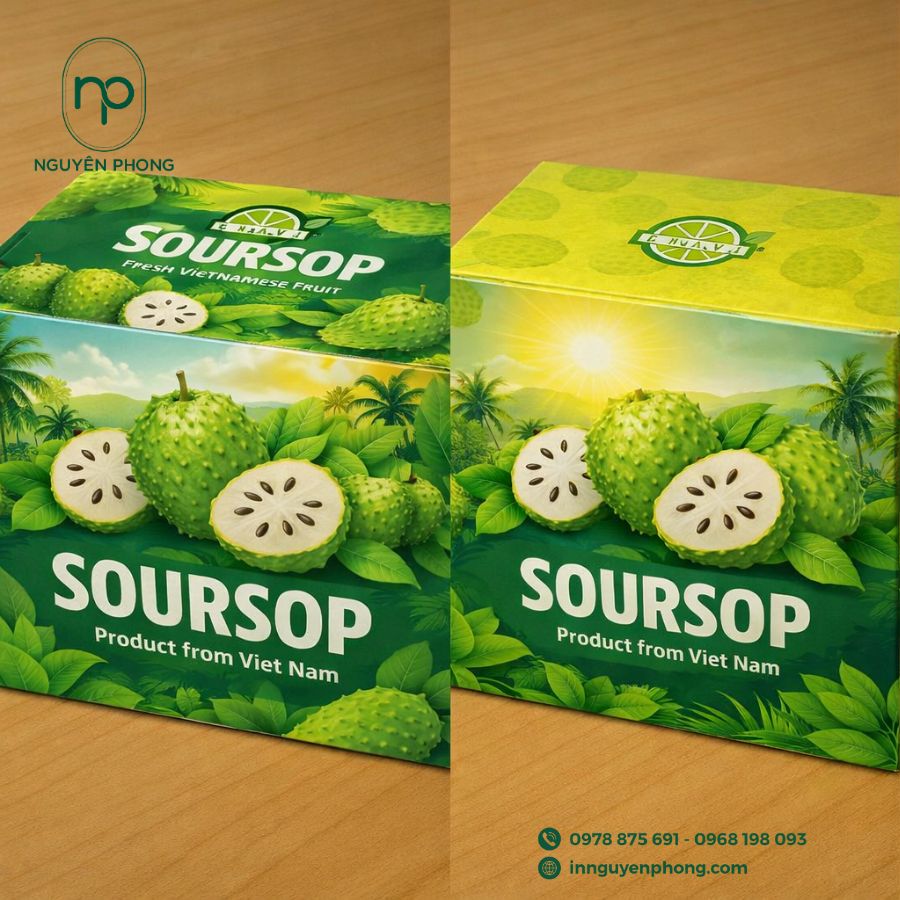 In thùng carton đựng mãng cầu