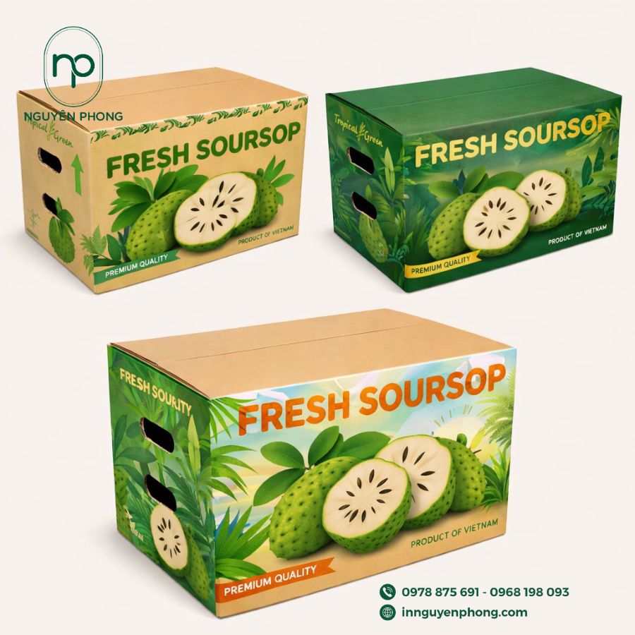 In thùng carton đựng mãng cầu