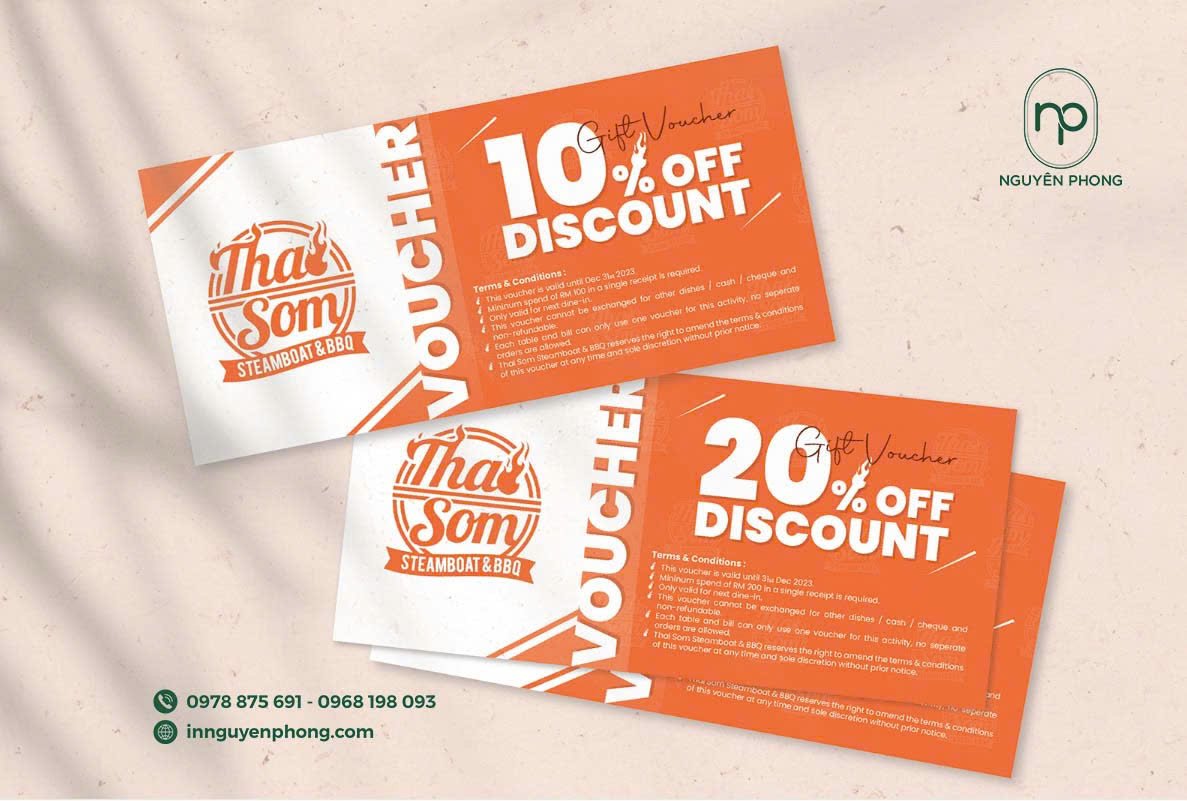 Voucher được làm từ chất liệu giấy Kraft- thân thiện với môi trường 