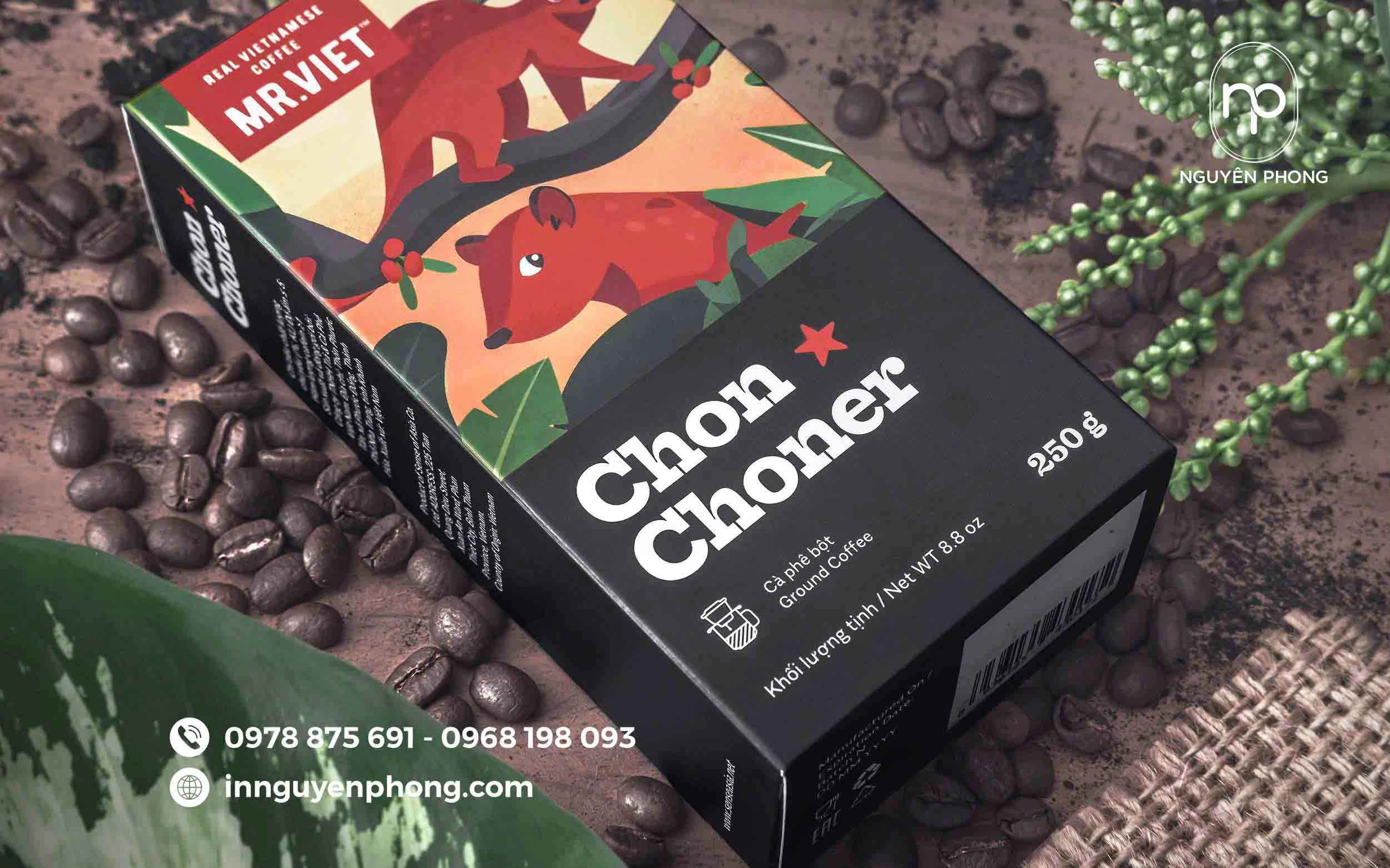 in hộp giấy đựng cà phê 