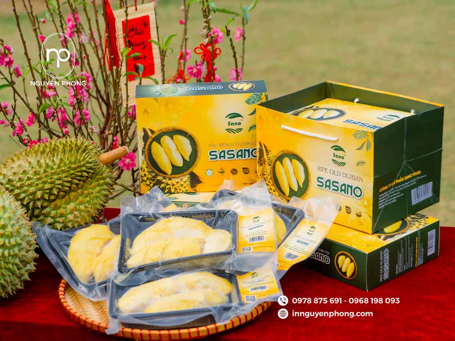 Hộp đựng sầu riêng từ giấy Ivory