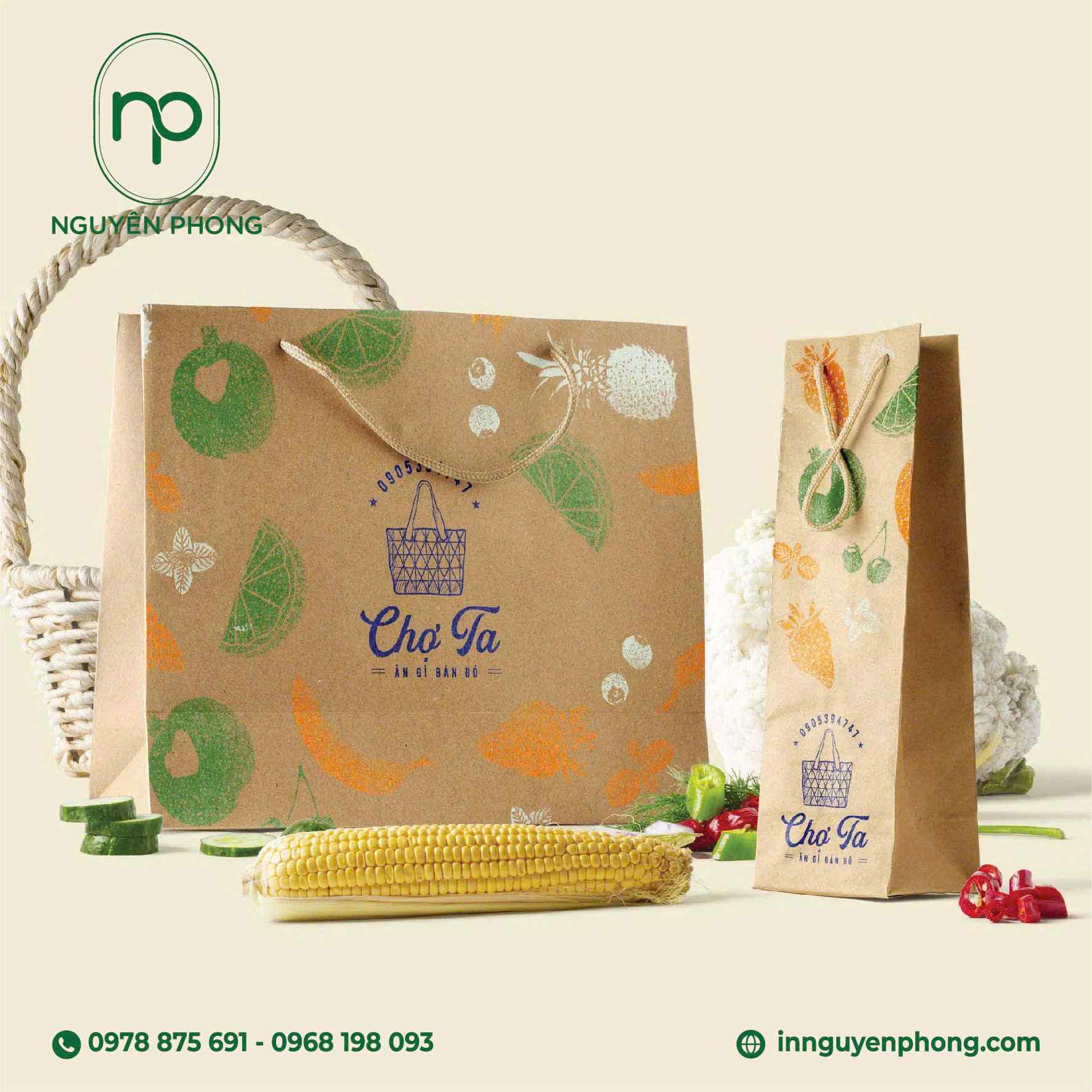 Mẫu túi giấy có hình dáng vuông , chữ nhật 