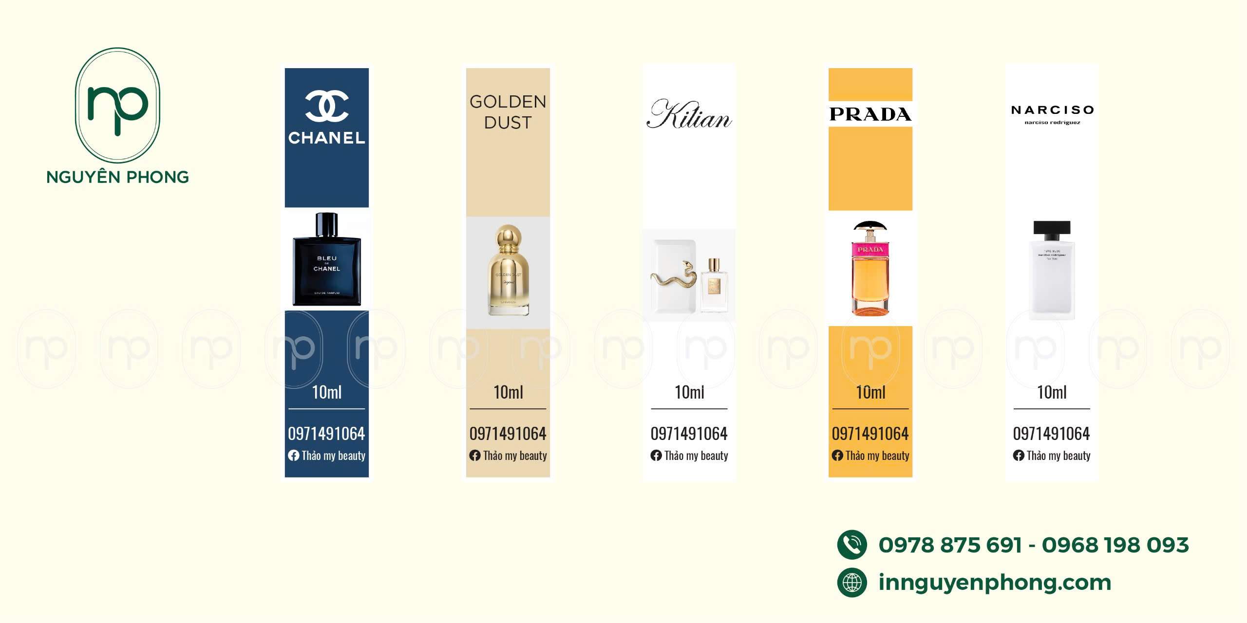 Mẫu in tem dán nước hoa chiết