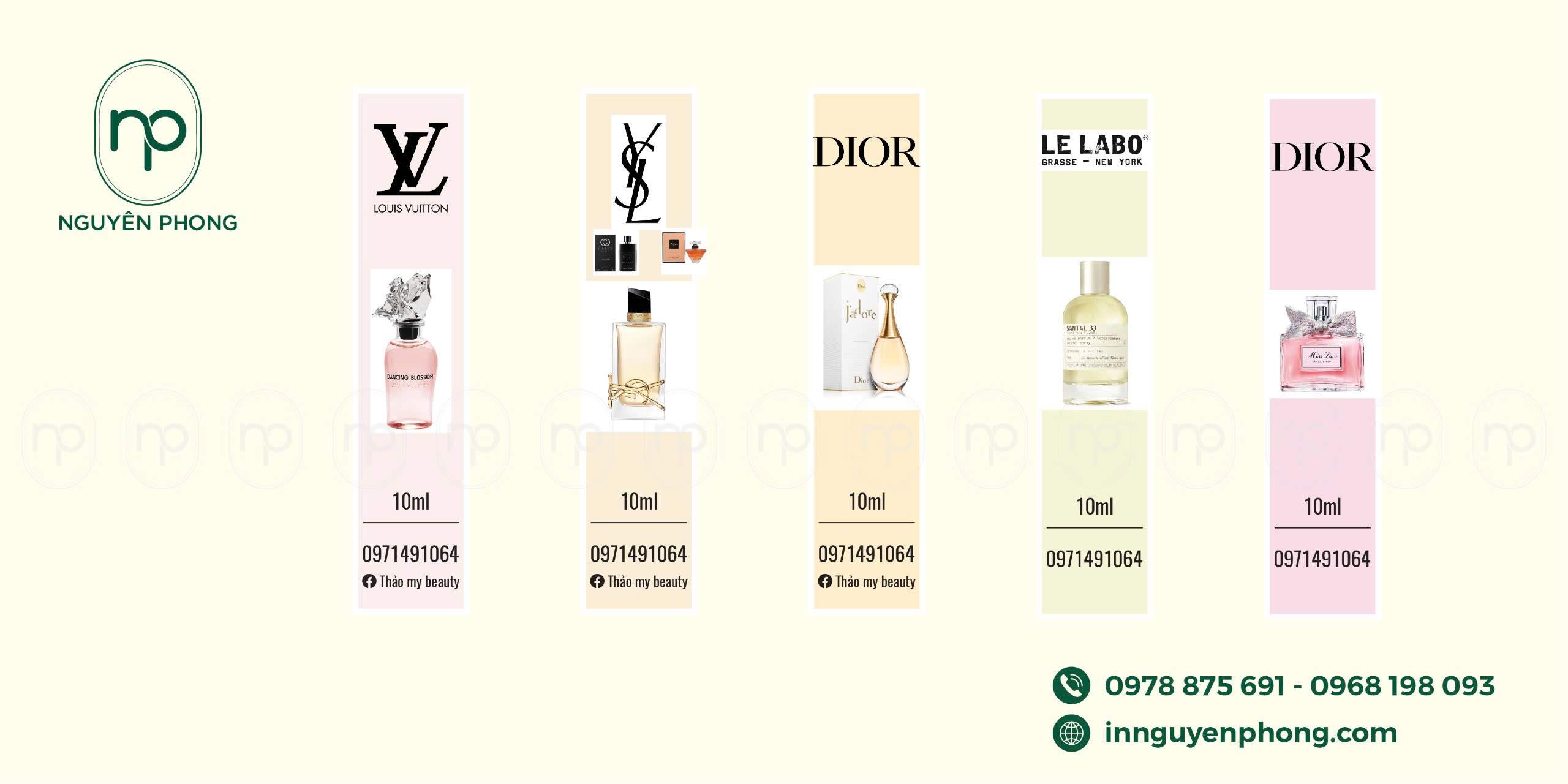 In tem nhãn nước hoa chiết, độ bám dính cao, sắc nét 