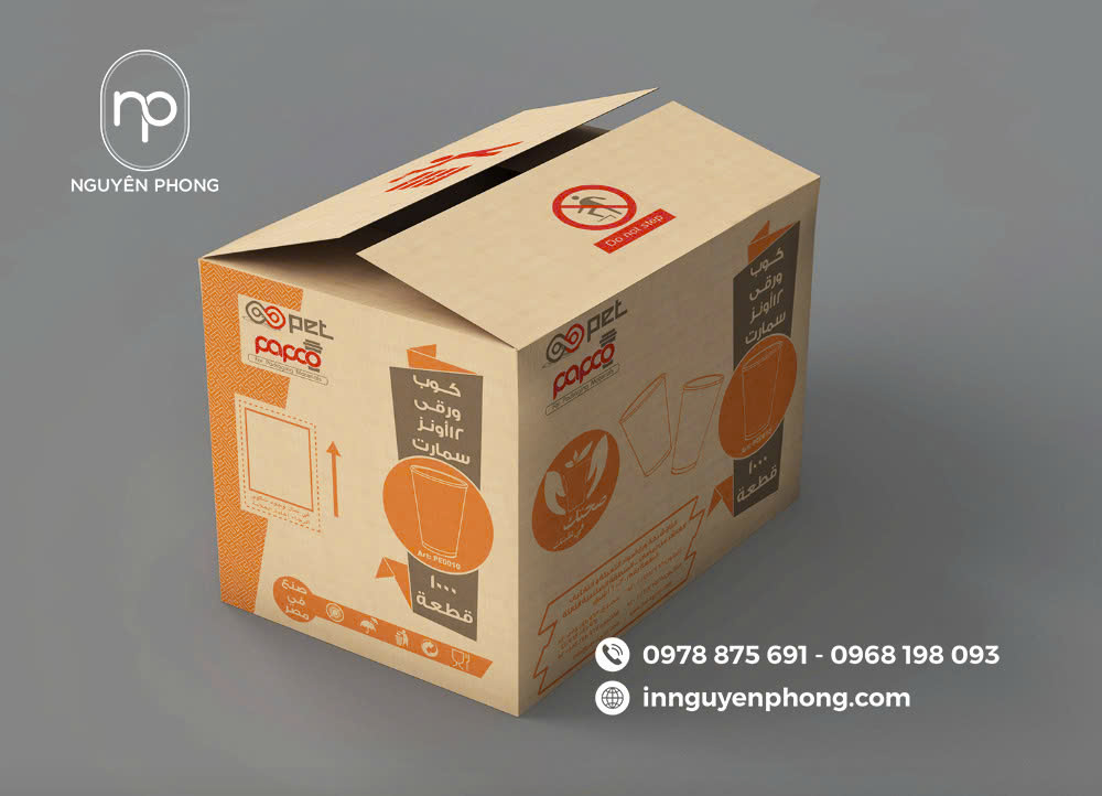 Hộp carton với thiết kế đơn giản