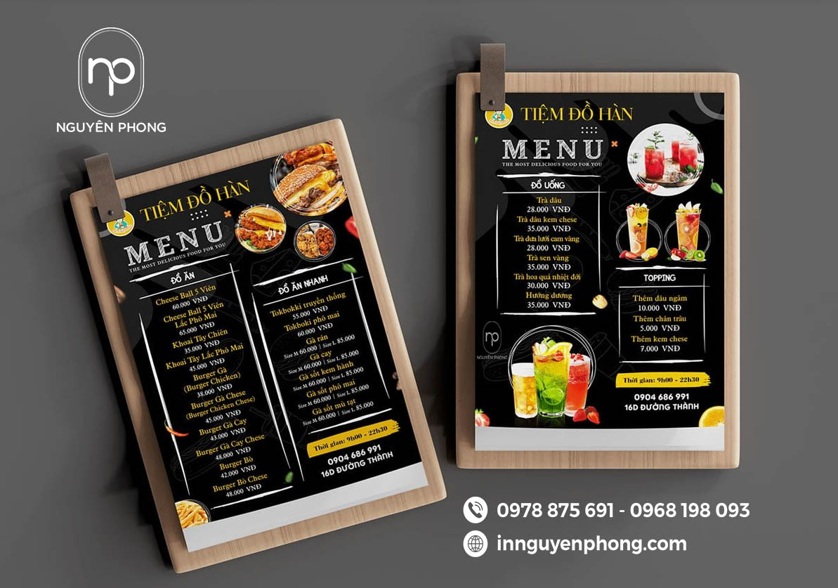 Dịch vụ in menu theo yêu cầu