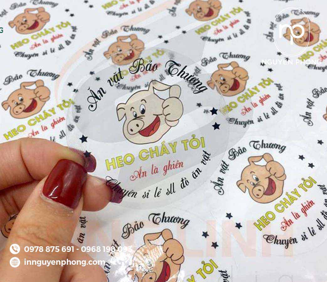 Mẫu tem decal trong dán đồ ăn vặt