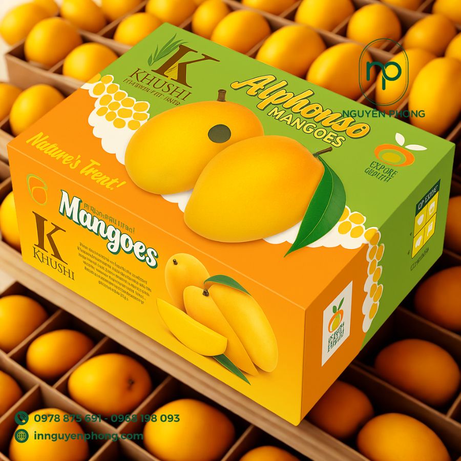Mẫu thùng carton đựng xoài