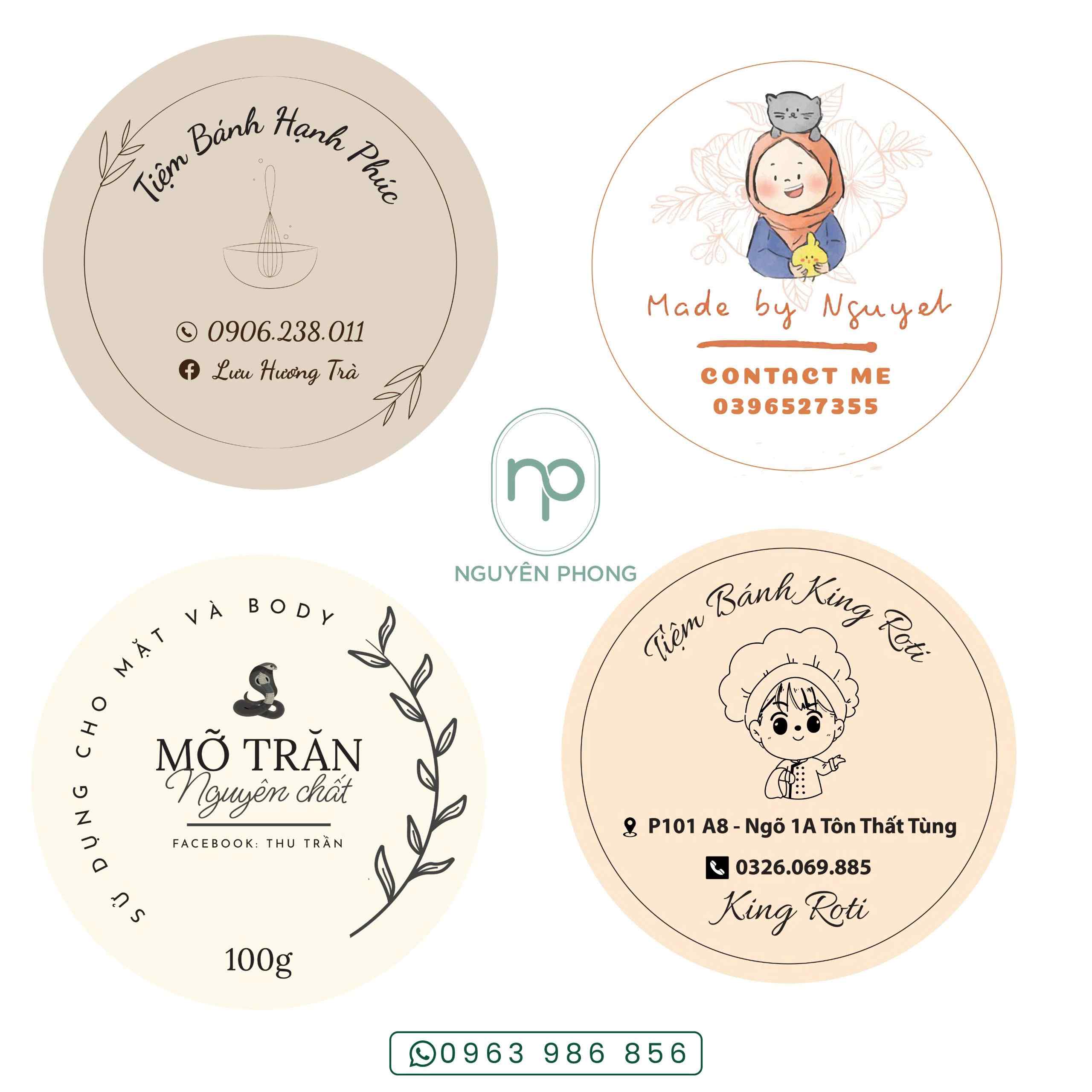 Mẫu tem nhãn logo đa dạng 
