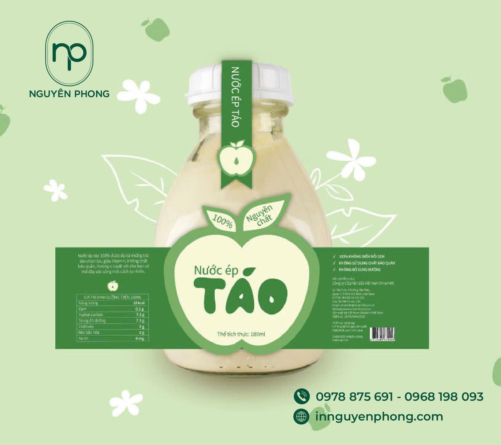 Mẫu tem nước ép táo 