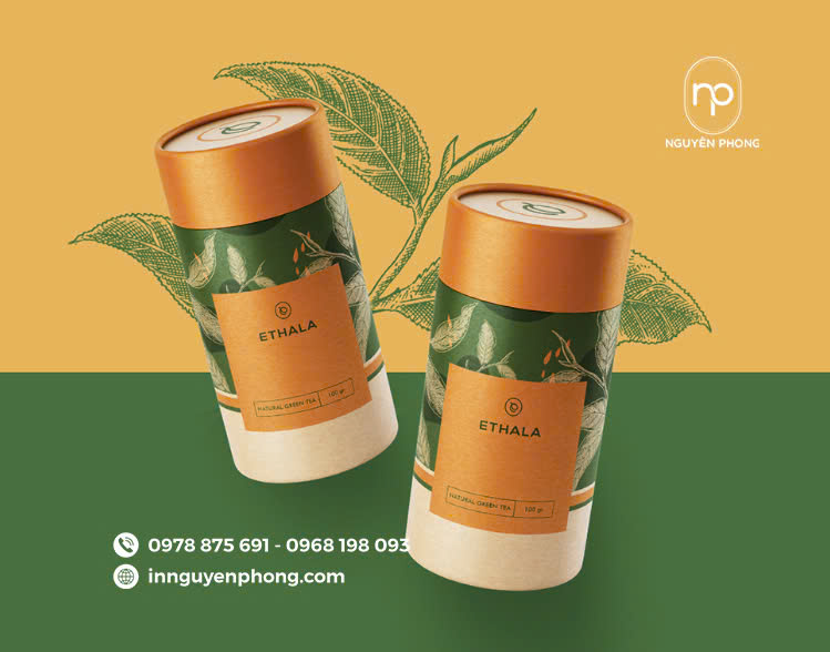 Ứng dụng hộp trụ tròn đựng trà