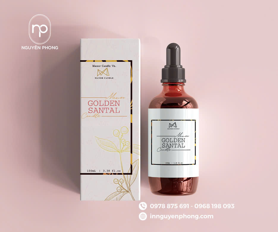 Mẫu hộp giấy đựng tinh dầu đơn giản