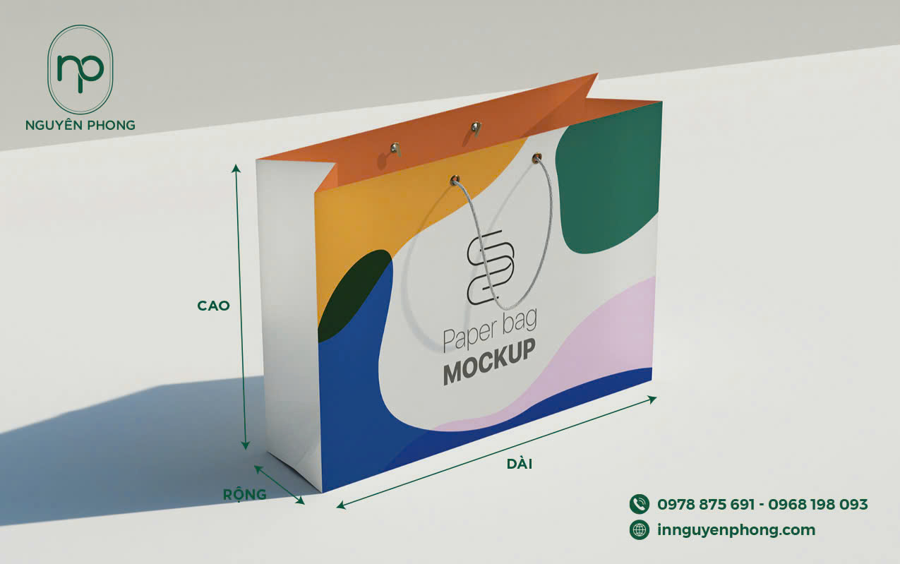 Kích thước túi giấy phù hợp, nâng tầm giá trị sản phẩm 