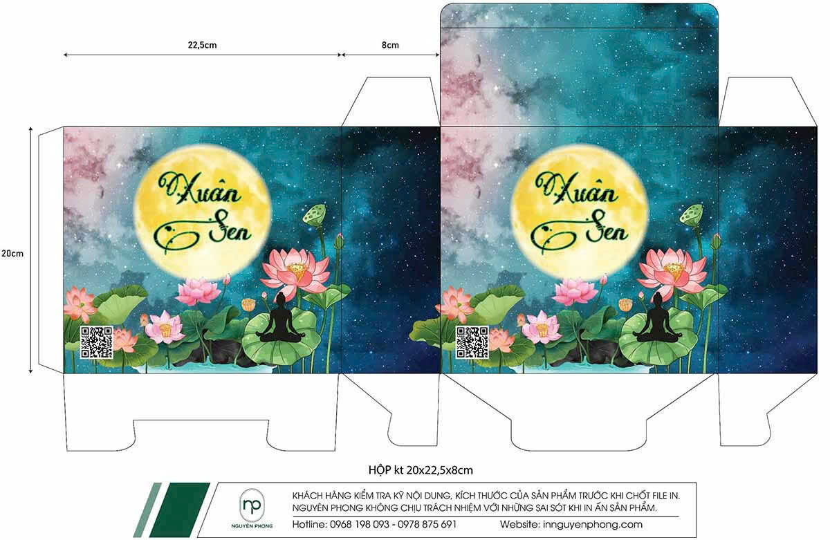 In hộp Kraft họa tiên bông sen