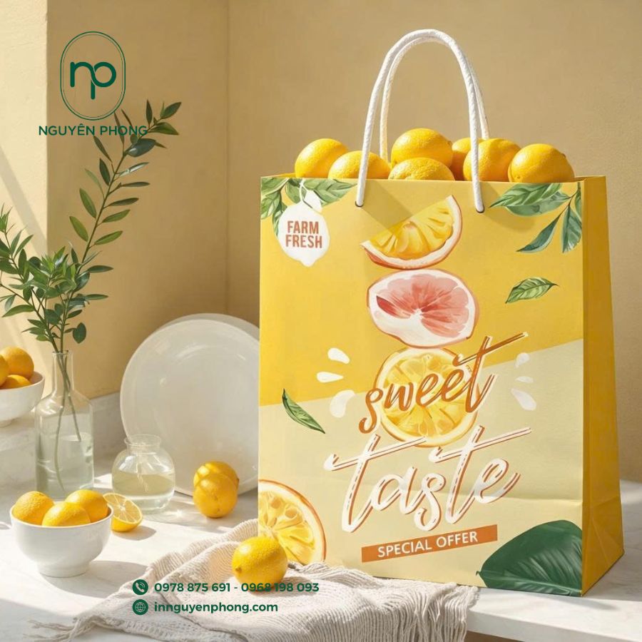 In túi giấy đựng hoa quả 