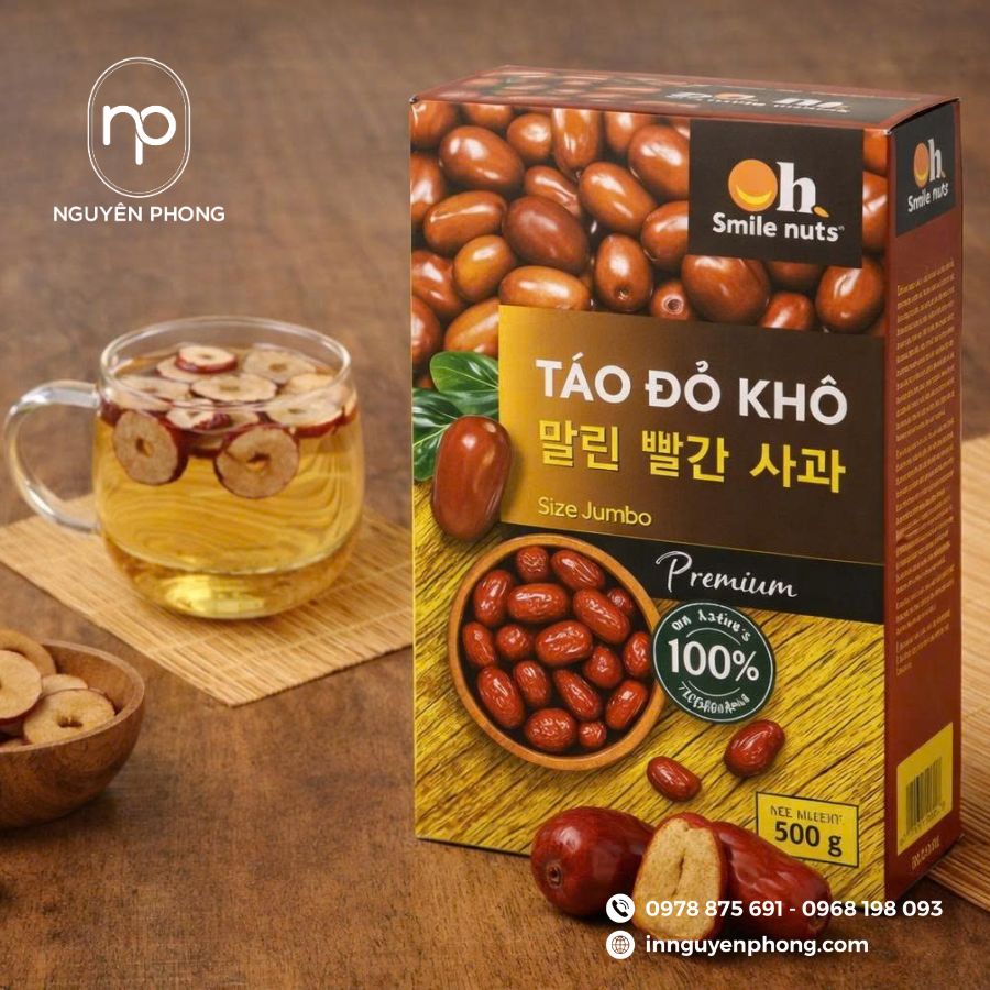 In hộp giấy đựng táo đỏ