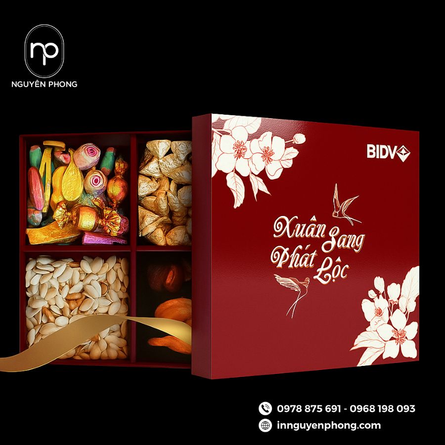 In hộp quà Tết ngân hàng