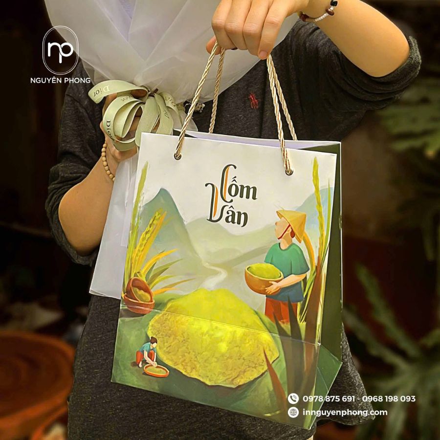 In túi giấy đựng bánh