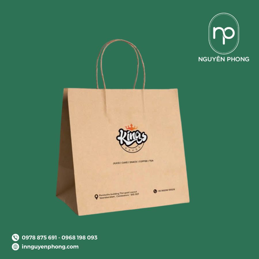 In túi giấy đựng bánh