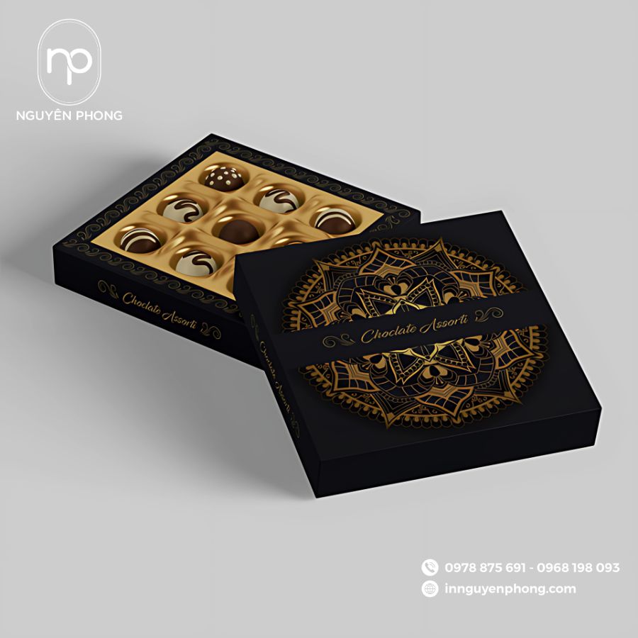 In hộp giấy đựng socola chất lượng tại TPHCM