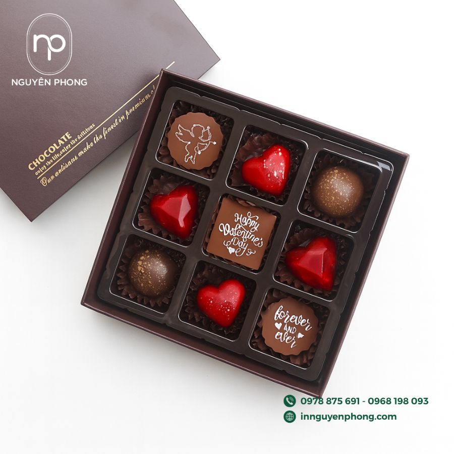 In hộp giấy đựng socola chất lượng tại TPHCM