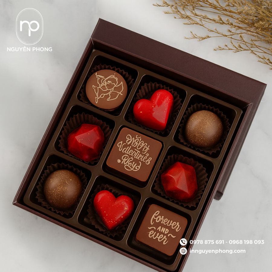 In hộp giấy đựng socola chất lượng tại TPHCM