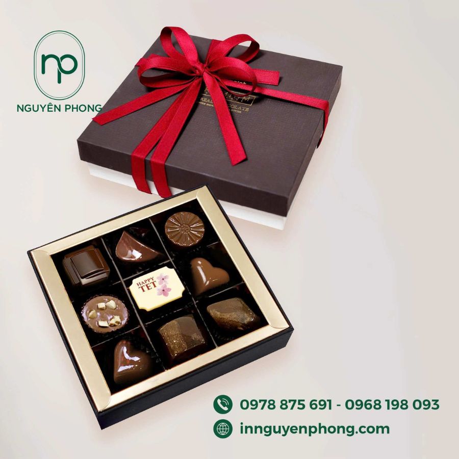 In hộp giấy đựng socola chất lượng tại TPHCM
