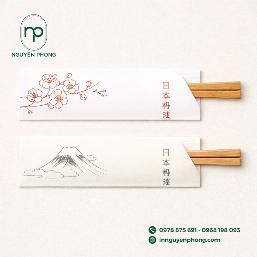 Mẫu bao đũa đồng bộ với menu