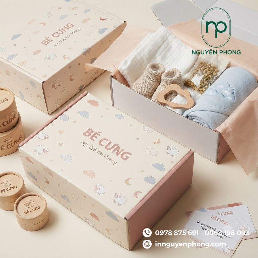 In Hộp Giấy Đựng Đồ Sơ Sinh Giá Rẻ 