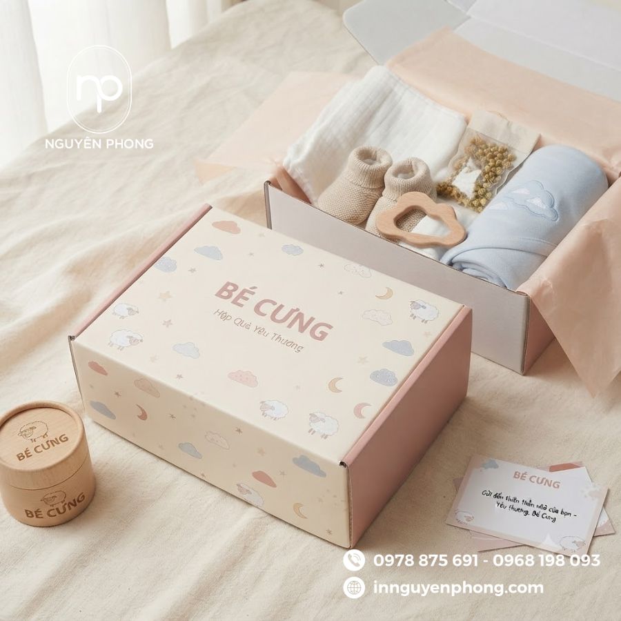 In Hộp Giấy Đựng Đồ Sơ Sinh Giá Rẻ 