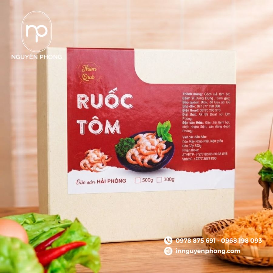 In hộp đựng ruốc tôm Hải Phòng