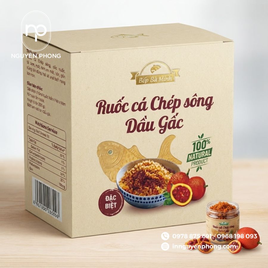 In hộp đựng ruốc cá đặc sản