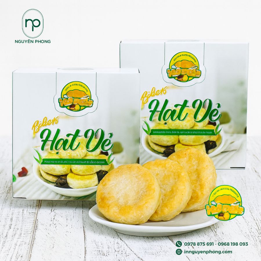 In hộp giấy đựng bánh hạt dẻ