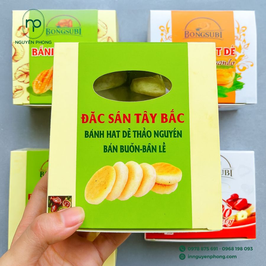 In hộp giấy đựng bánh hạt dẻ