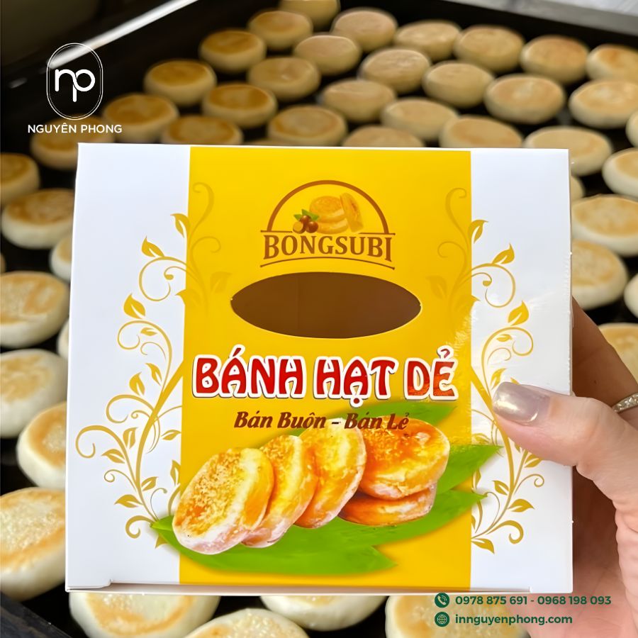 In hộp giấy đựng bánh hạt dẻ