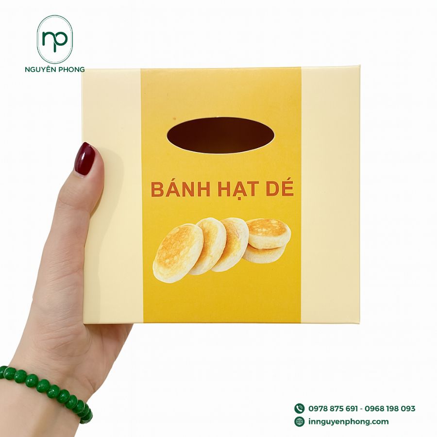 In hộp giấy đựng bánh hạt dẻ