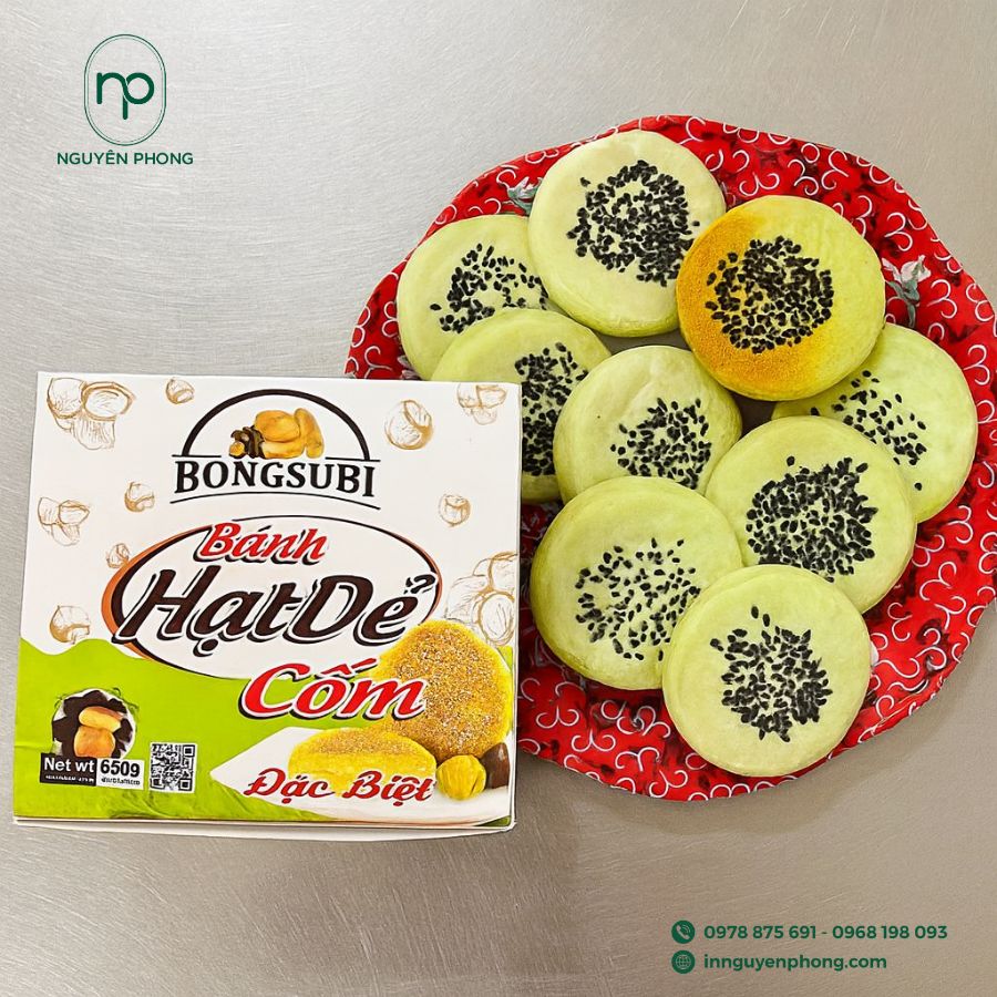 In hộp giấy đựng bánh hạt dẻ