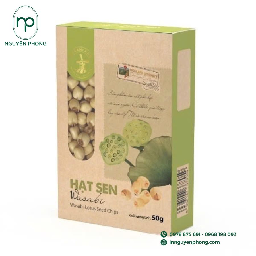 Mẫu hộp giấy đựng hạt sen sấy