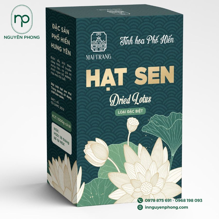 Mẫu hộp giấy đựng hạt sen sấy