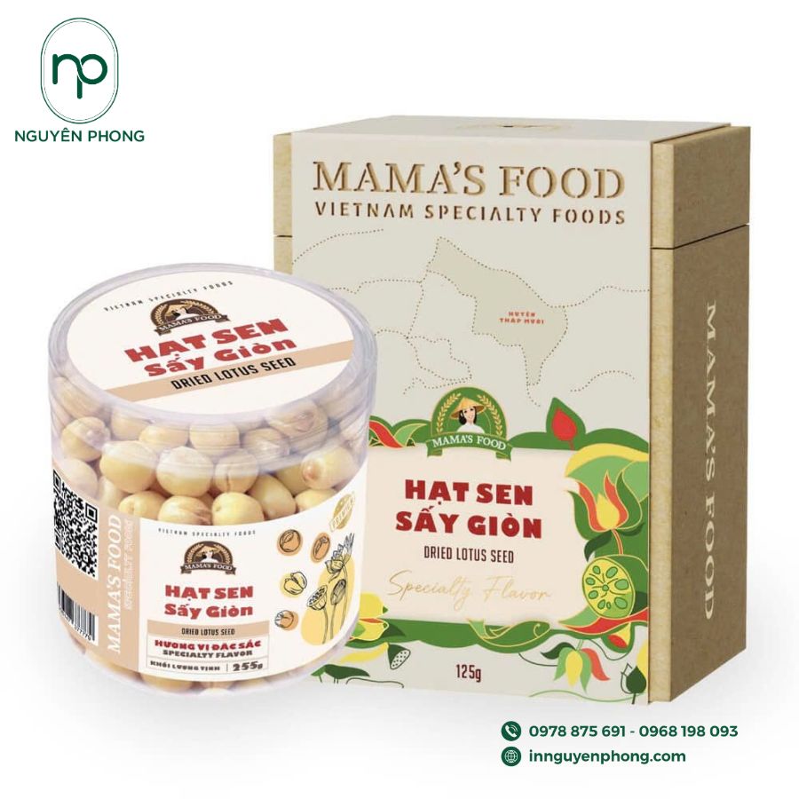 Mẫu hộp giấy đựng hạt sen sấy