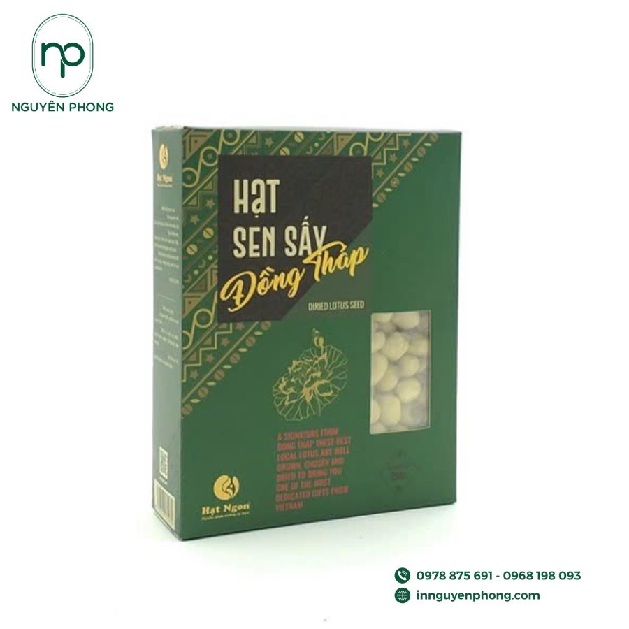 Mẫu hộp giấy đựng hạt sen sấy