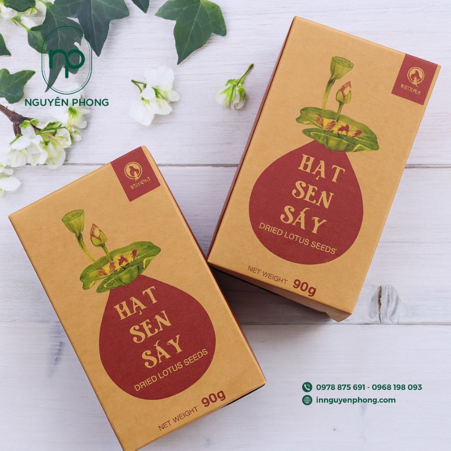  In hộp giấy đựng hạt sen sấy khô