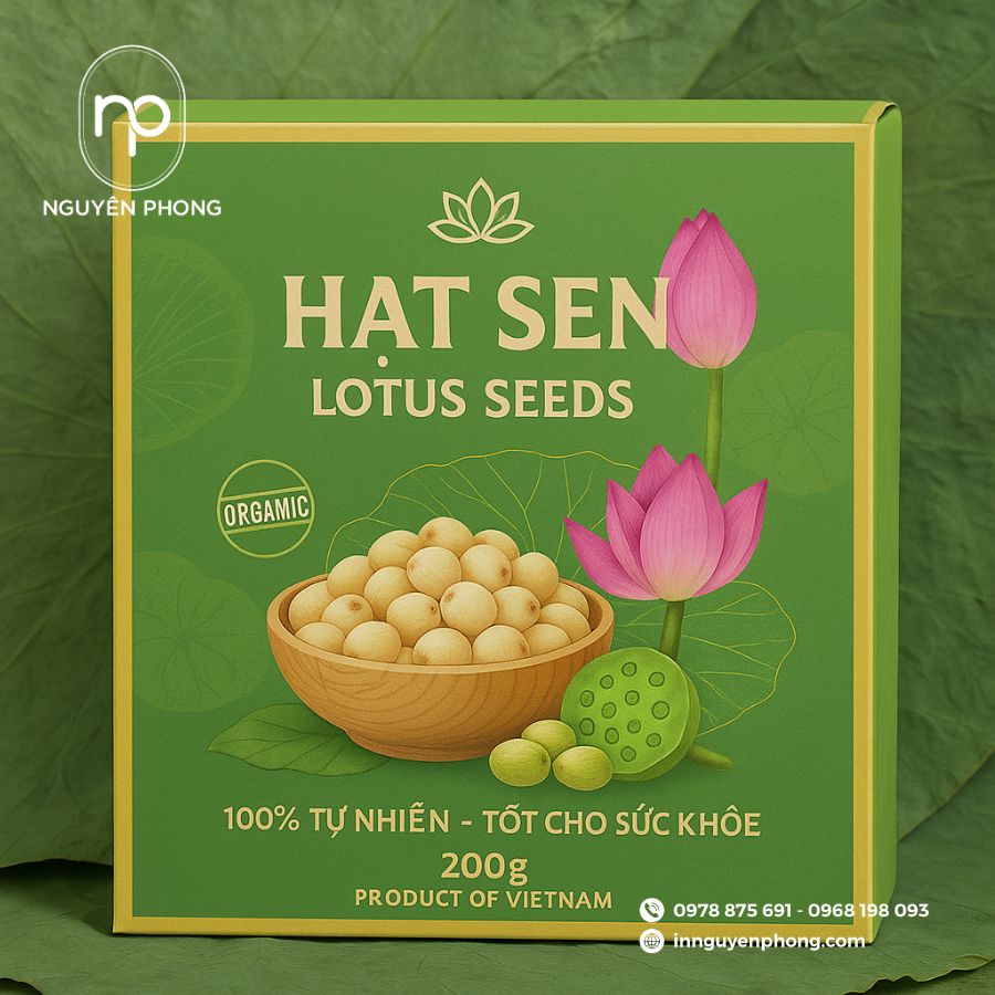  In hộp giấy đựng hạt sen sấy khô