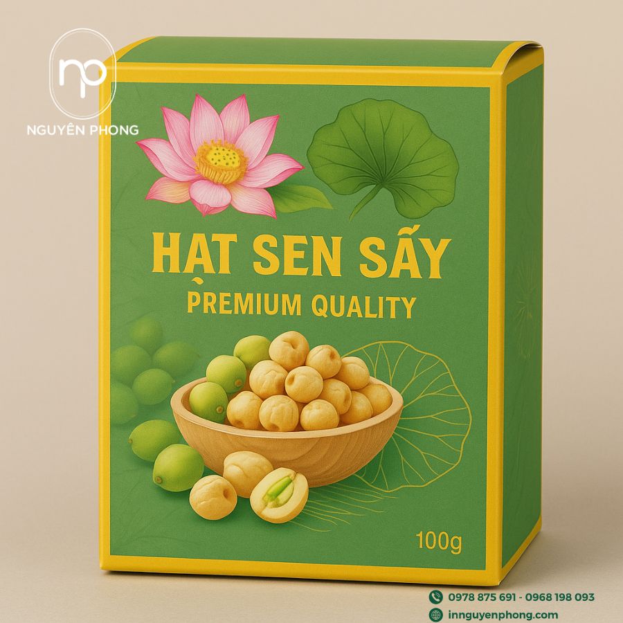  In hộp giấy đựng hạt sen sấy khô