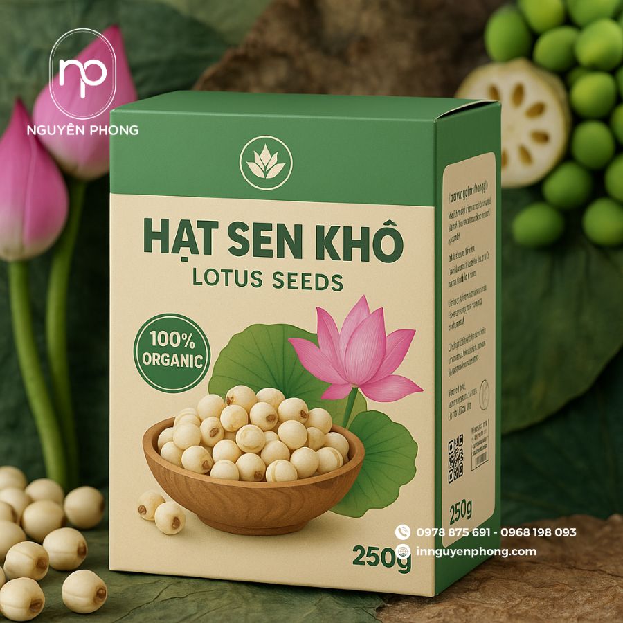 In hộp giấy đựng hạt sen đẹp, chuyên nghiệp, giá tốt