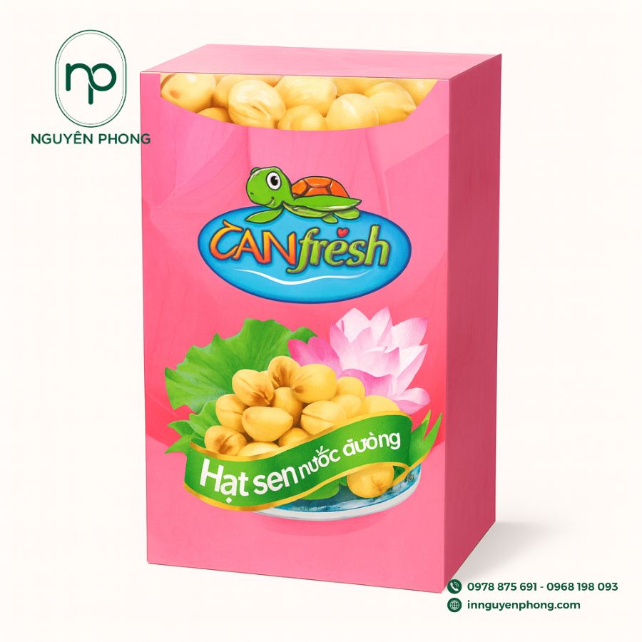  In hộp giấy đựng hạt sen sấy khô