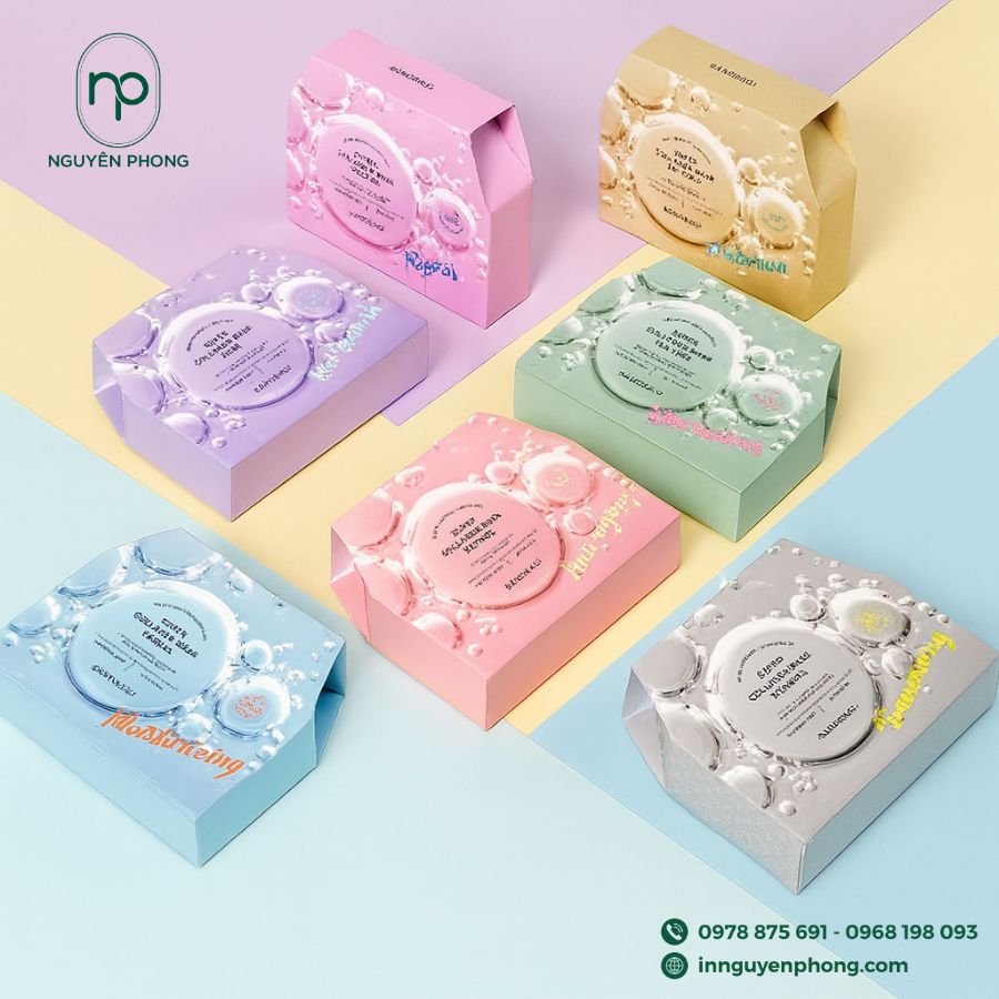 In hộp giấy đựng mặt nạ đẹp