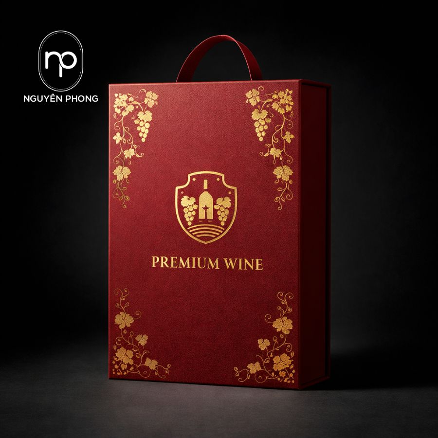 In hộp giấy đựng rượu vang

