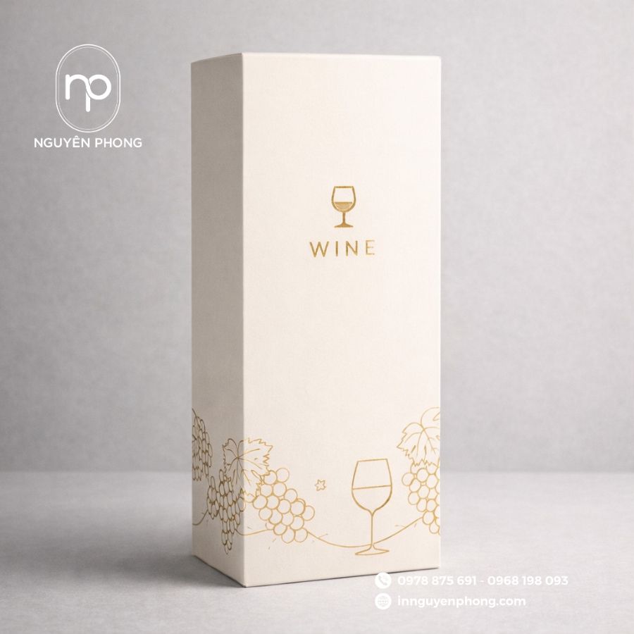 In hộp giấy đựng rượu vang

