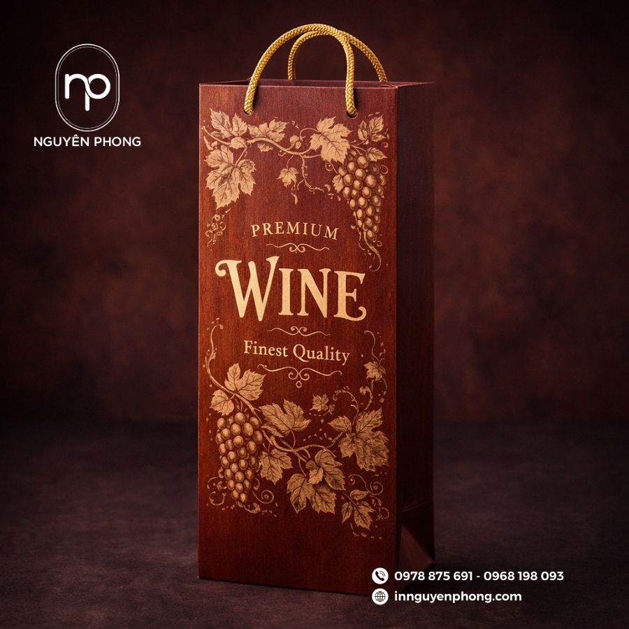 In hộp giấy đựng rượu vang

